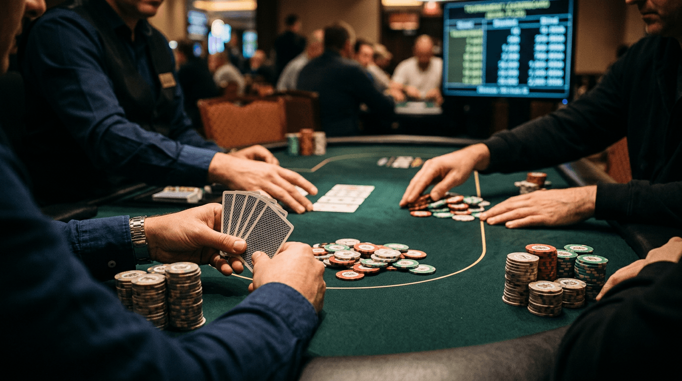 A busy five-card Omaha table creates more combinations than the board can comfortably hold.