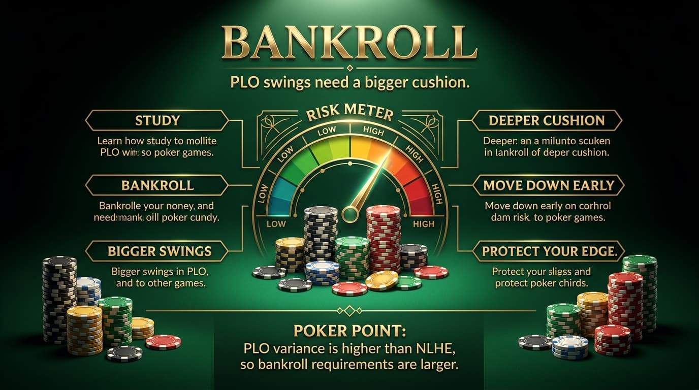 Bankroll PLO strategy infographic