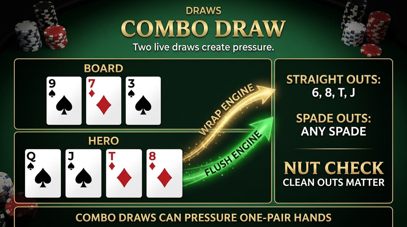 Combo Draw PLO strategy infographic