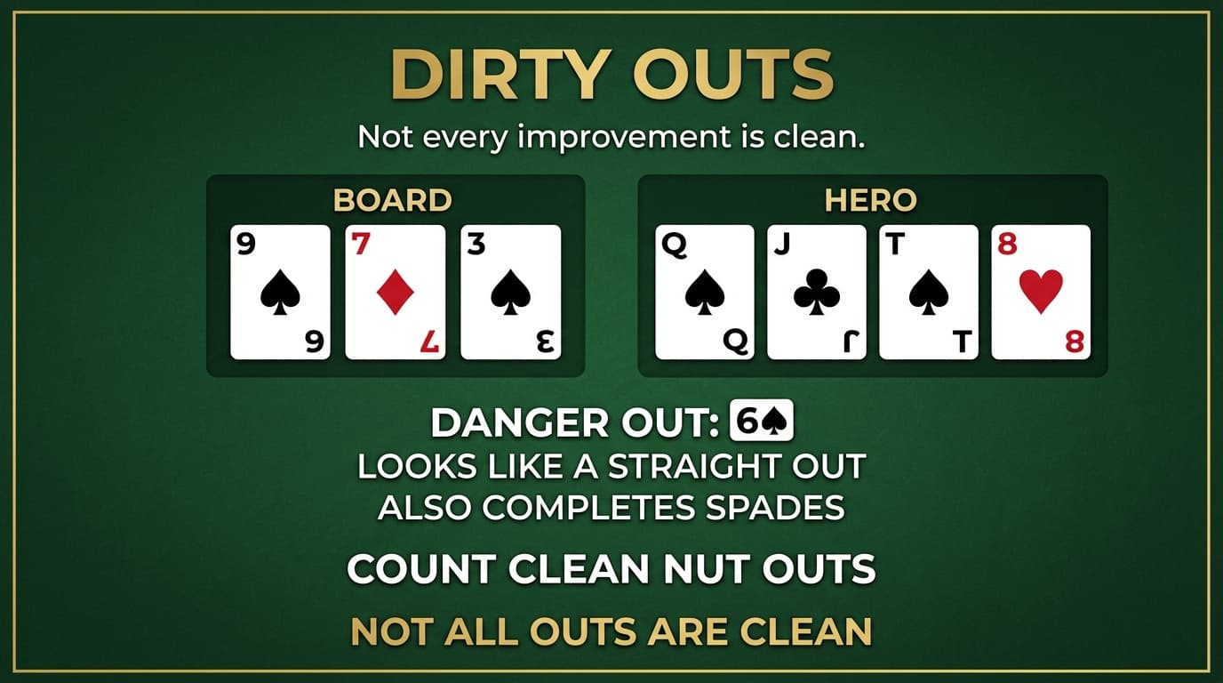Dirty Outs PLO strategy infographic