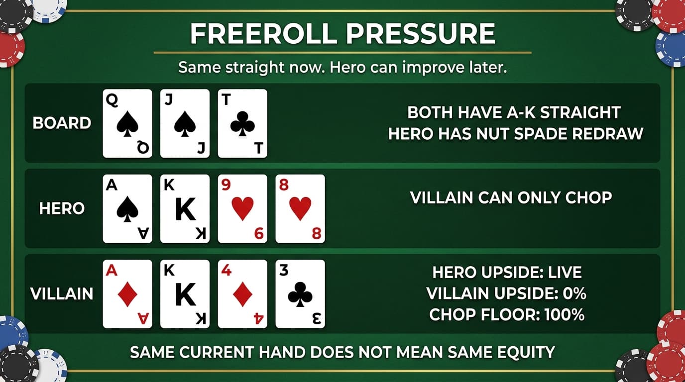 Freeroll Pressure PLO strategy infographic
