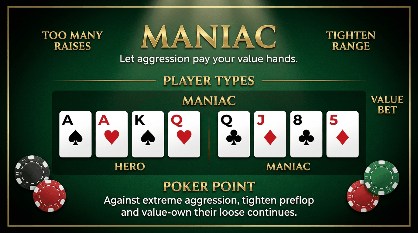 Maniac PLO strategy infographic