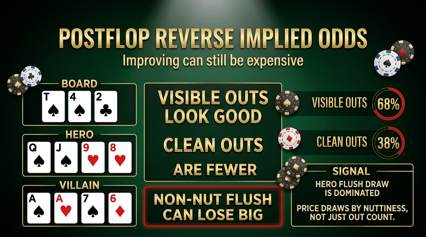 Reverse Implied Odds PLO strategy infographic