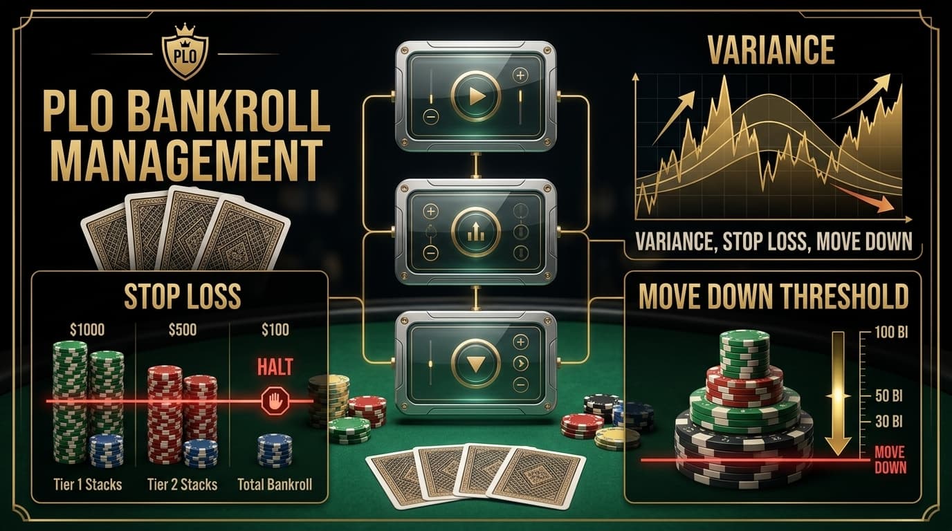 PLO Bankroll Management poker strategy infographic
