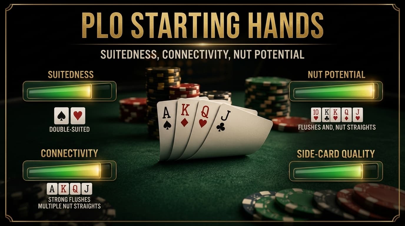 PLO Starting Hands poker strategy infographic