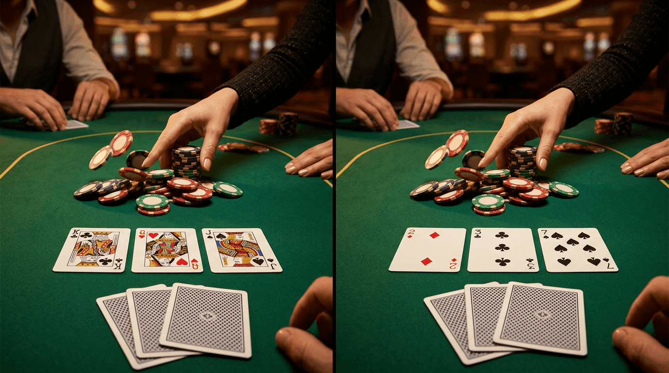 Pot-Limit Omaha strategy visual for How to Play Double-Suited Kings Versus Bare Aces on Different Flops