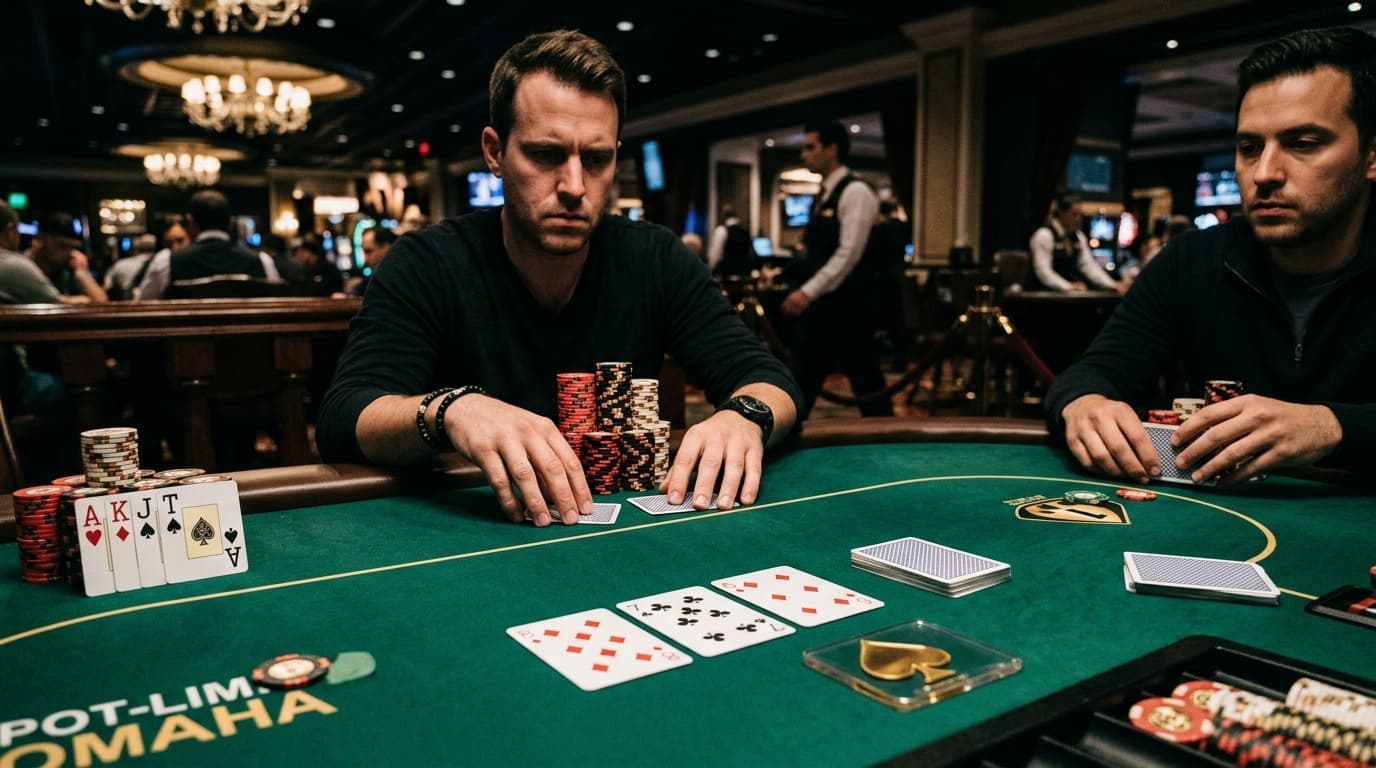 A sticky, coordinated board runs through the center of the table with chips already committed.