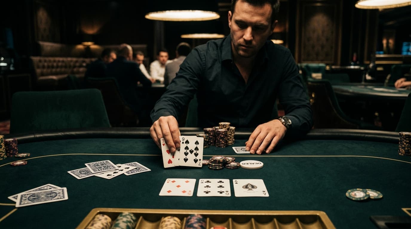 A draw-heavy Omaha hand is held above a board where straights and suits are starting to matter.
