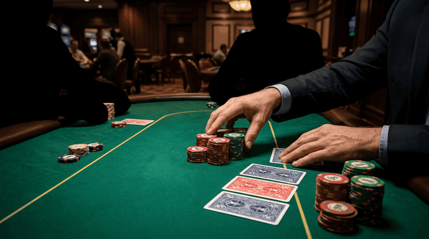 From position, chips push forward as limpers sit behind the betting line.
