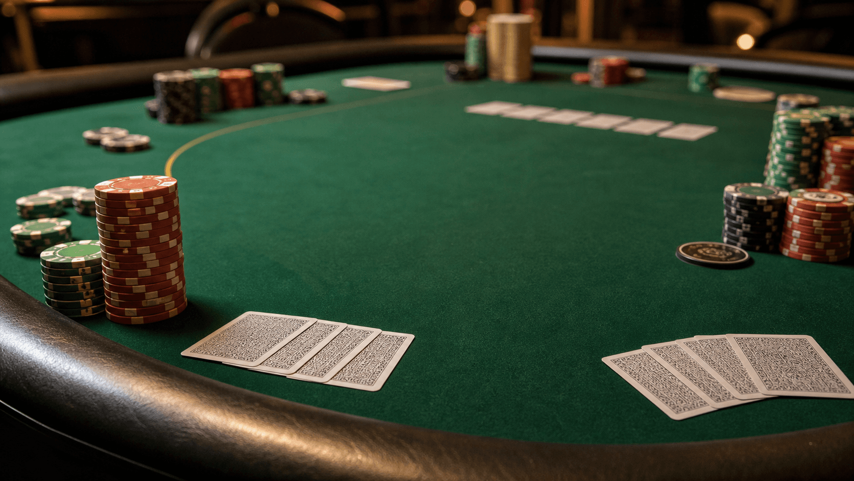 A live Pot-Limit Omaha table shows a posted straddle, four-card hands, and stacked chips before a preflop decision.