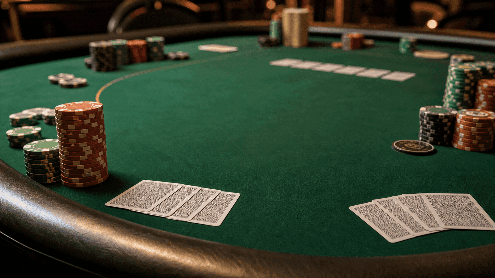A live Pot-Limit Omaha table shows a posted straddle, four-card hands, and stacked chips before a preflop decision.