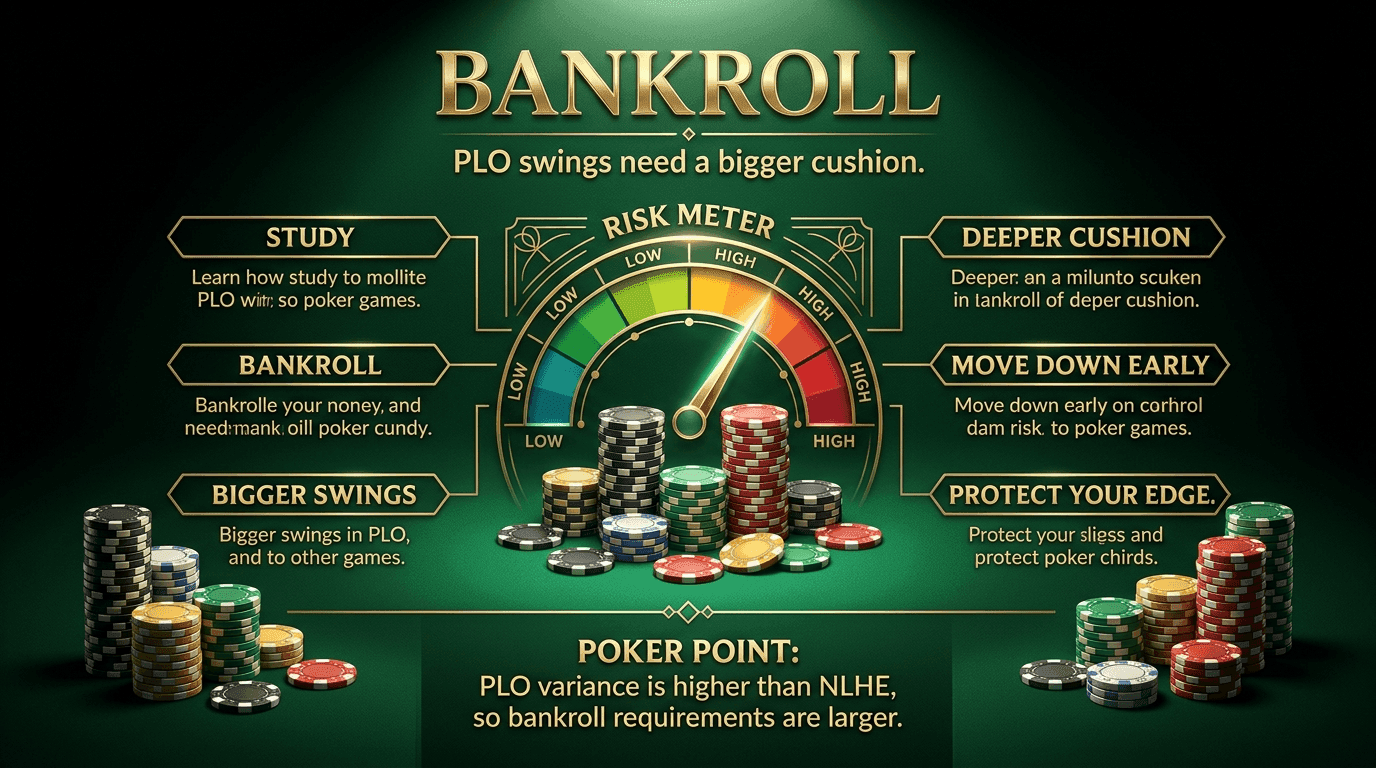 Bankroll PLO strategy infographic