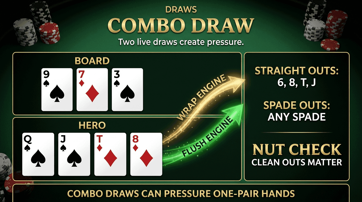 Combo Draw PLO strategy infographic