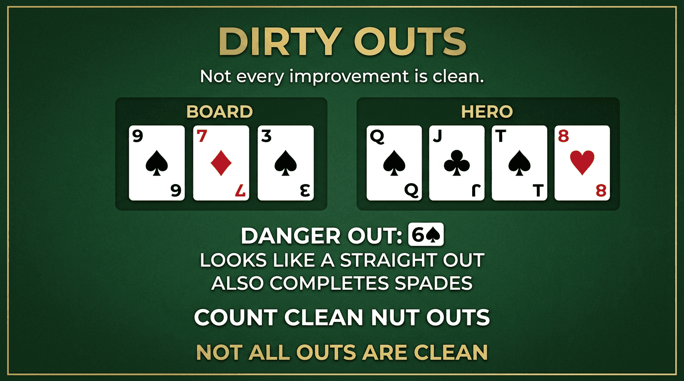 Dirty Outs PLO strategy infographic