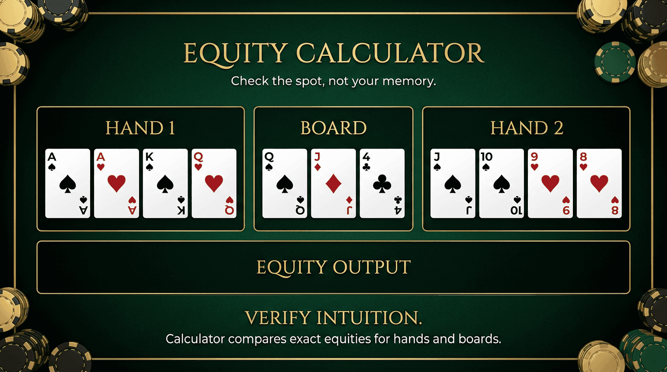 Equity Calculator PLO strategy infographic