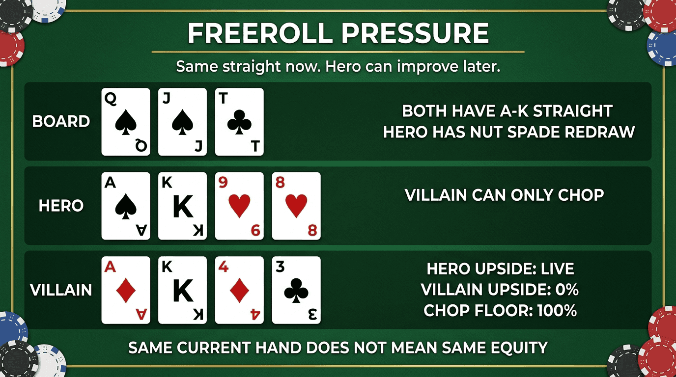 Freeroll Pressure PLO strategy infographic
