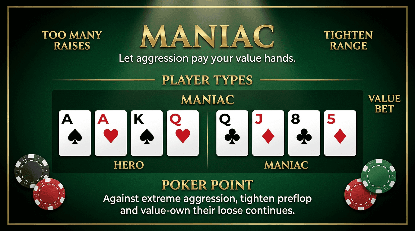 Maniac PLO strategy infographic