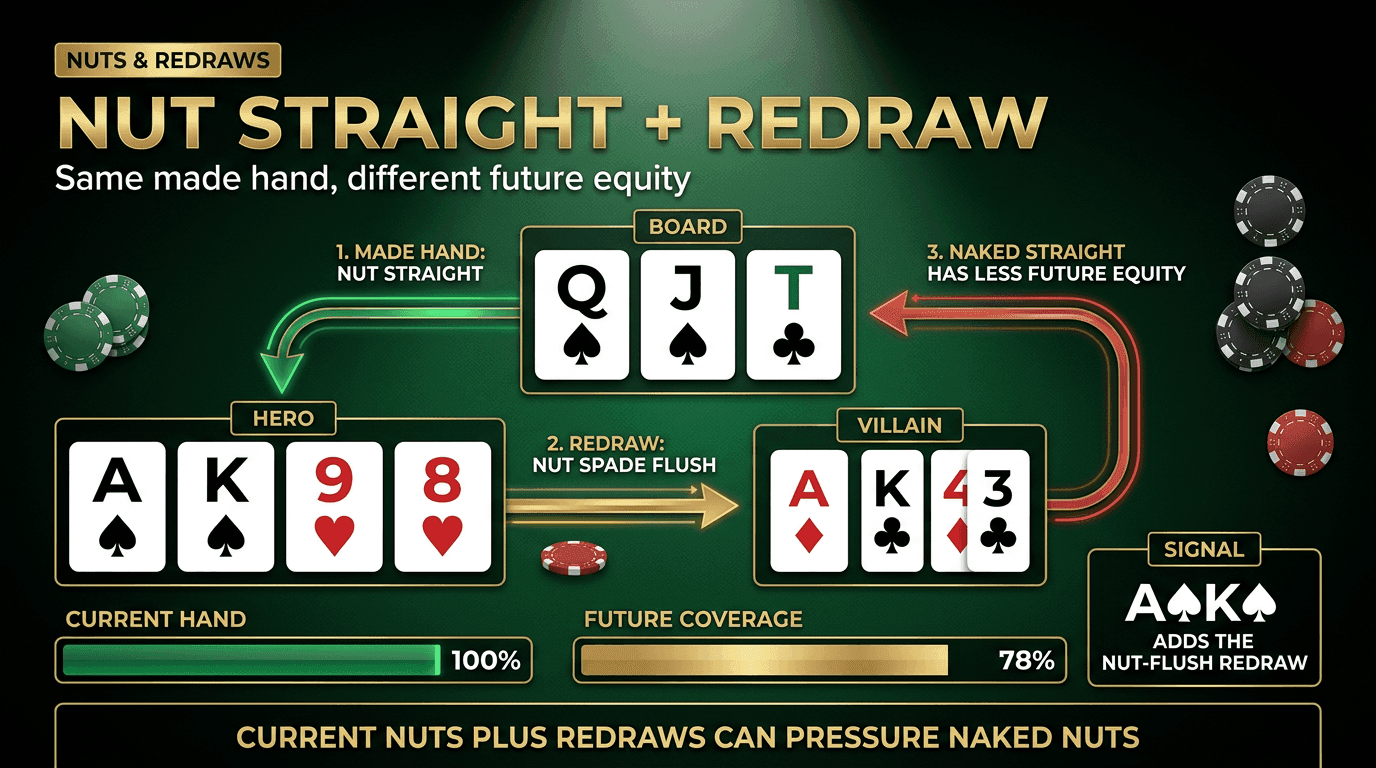 Nut Straight + Redraw PLO strategy infographic