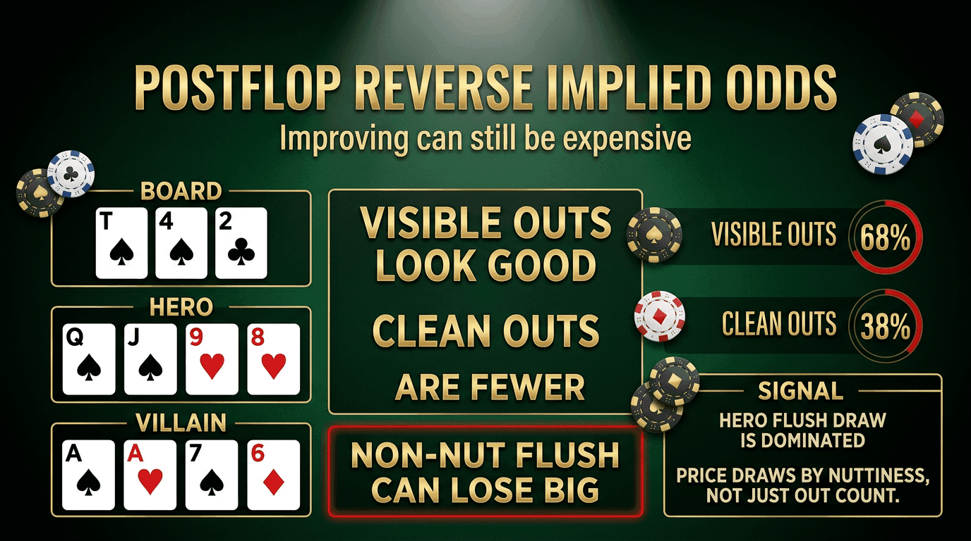 Reverse Implied Odds PLO strategy infographic