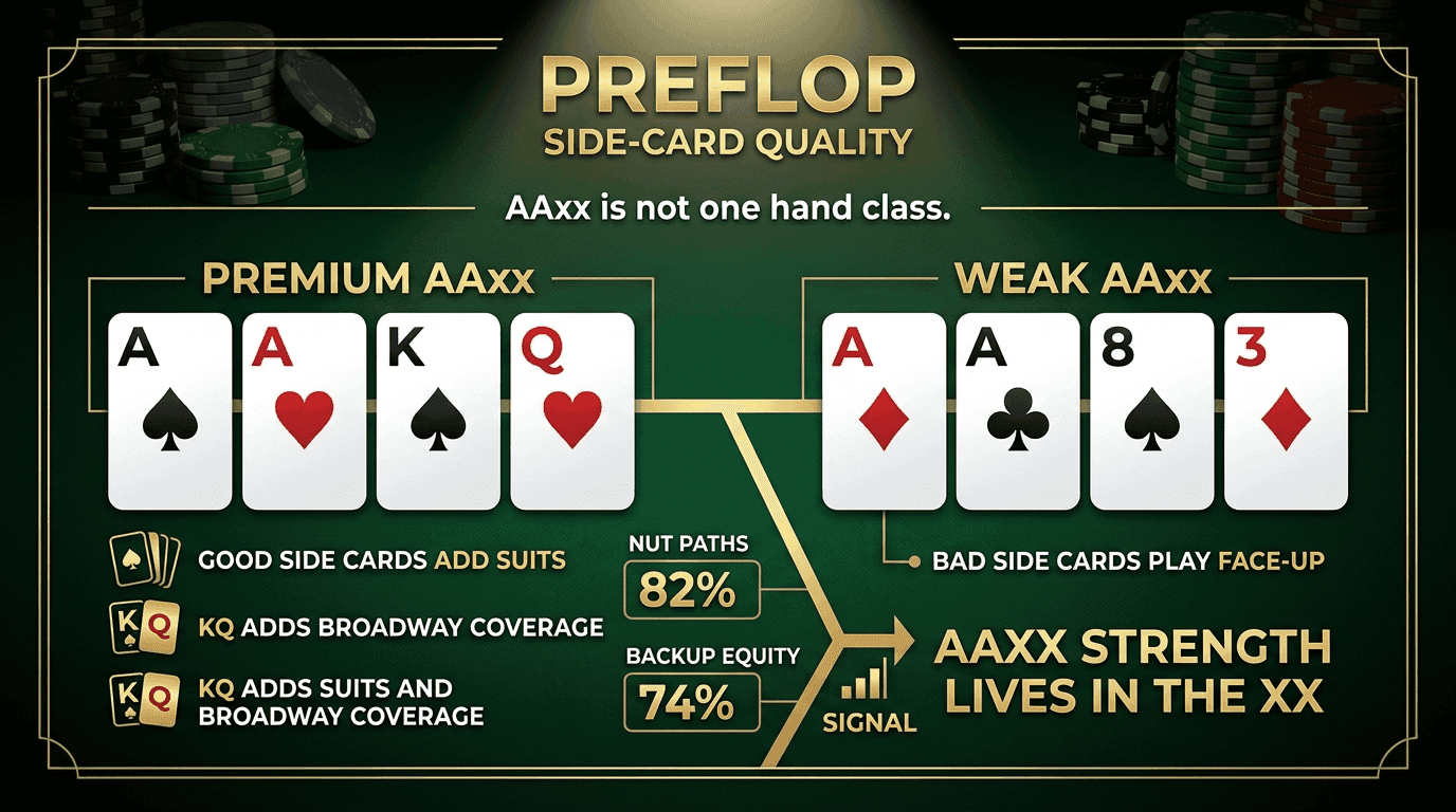 Side-Card Quality PLO strategy infographic