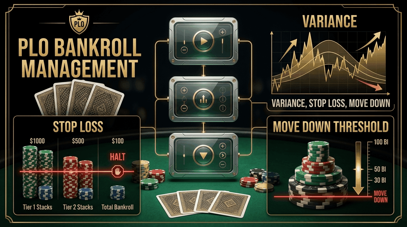 PLO Bankroll Management poker strategy infographic