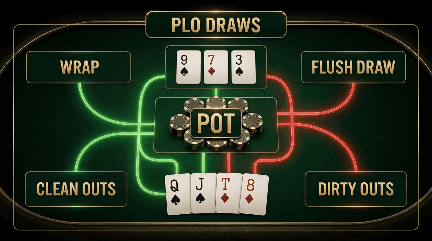 PLO Draws poker strategy infographic