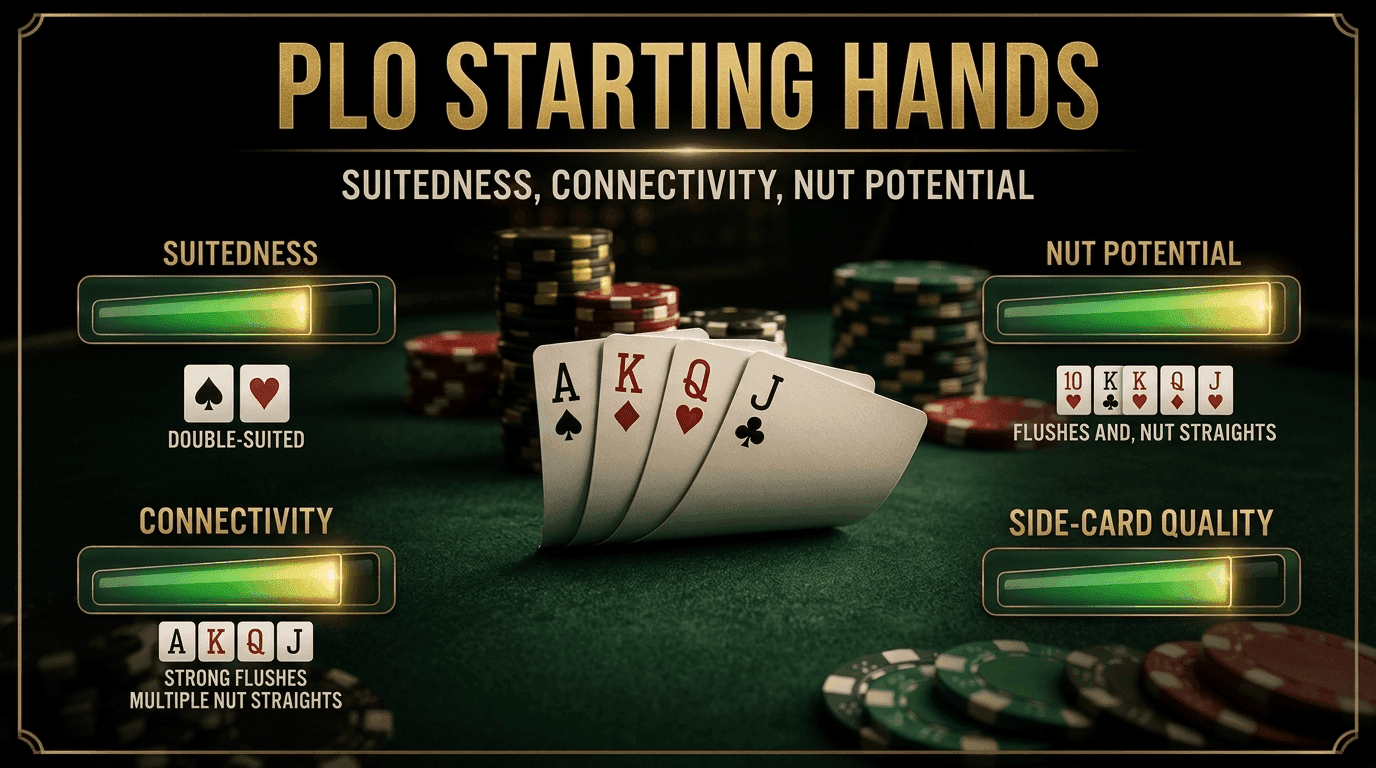 PLO Starting Hands poker strategy infographic
